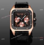 AAA Swiss Copy Cartier Santos de Chronograph Black-Rose Gold Men's Watches